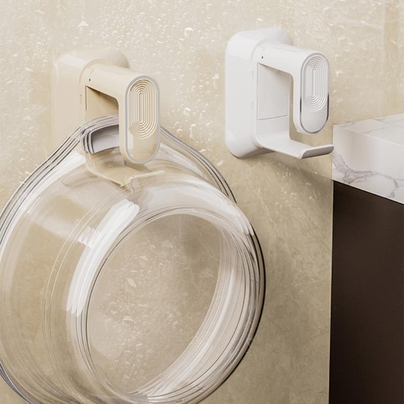 Adjustable Tension Shower Hook Space Efficient ABS Bathroom Storage Solution Telescopic Wall Mounted Storage Rack