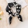 70Cm Silk Scarf Scarf Polka Dot Rose Print Elegant Fashion High Sense Versatile Temperament Commuting Simulation Silk Scarf