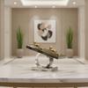Crystal Ornament with Gold Figure Abstract Geometric Figurine Modern for Office