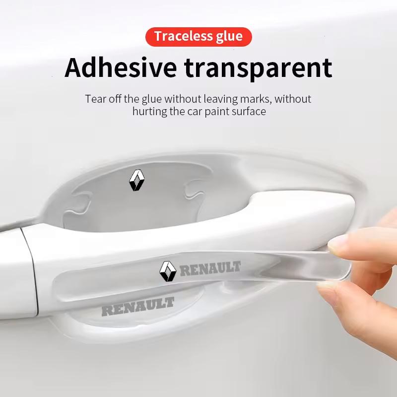 2026 Hot For Renault Hub Caps For Renault Megane 2 3 4 Twingo Clio Talism Car Door Bowl Handle Scratch Protective Stickers Car A