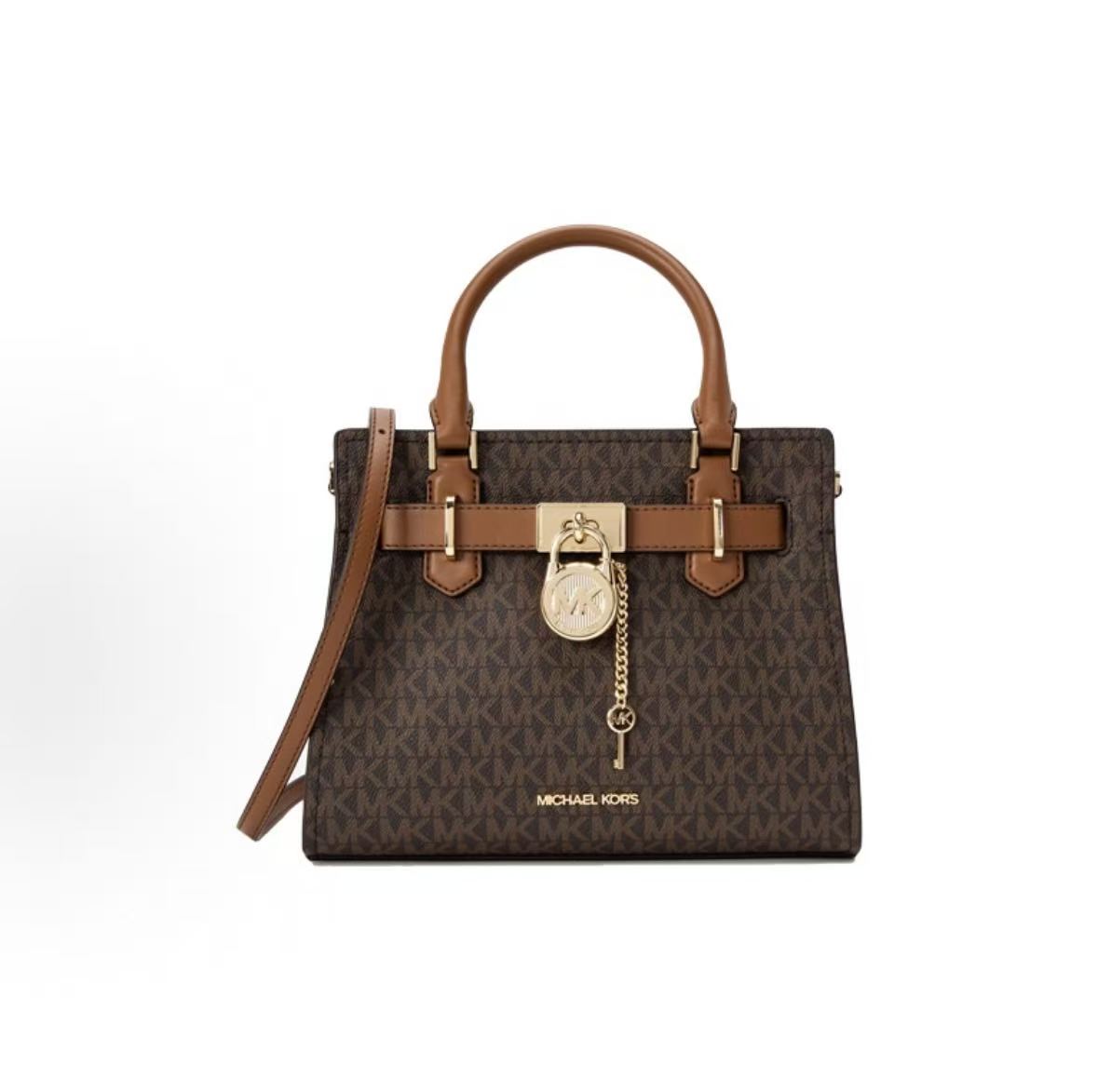 

Michael Kors Hamilton Classic Monogram Leather Tote Bag Small Women Tote Bag Multicolor 35F1GHMS1B-200 Basic Set (Bag+Dust Bag)