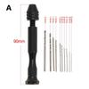 Adjustable Manual Hand Drill With Keyless Chuck Mini Micro Aluminum Hand Drill HSS Steel Twist Drill Bit Resin Mold Tools