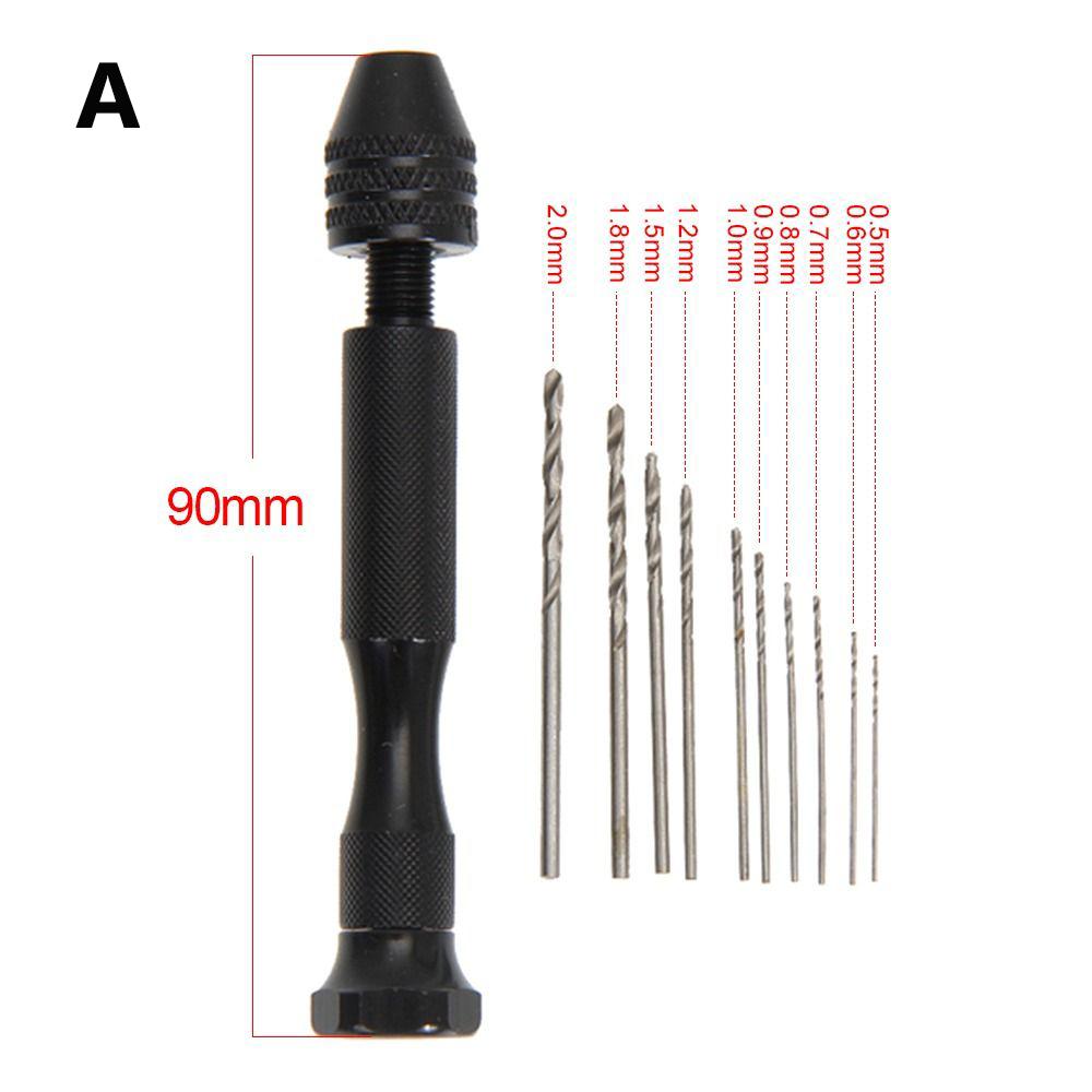 Adjustable Manual Hand Drill With Keyless Chuck Mini Micro Aluminum Hand Drill HSS Steel Twist Drill Bit Resin Mold Tools