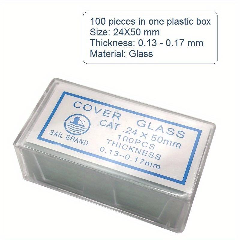 100PCS 24x50 mm Microscope Glass Slides Cover Slips Blank Slides Microscope Accessories 0.13-0.17 mm Thickness