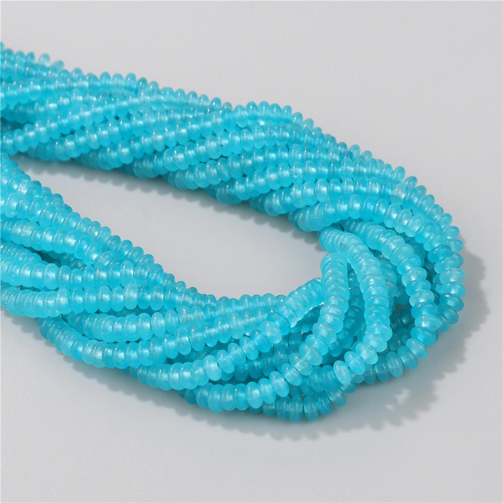 2X4MM Natural Abacus Stone Beads Blue Green Pink Flat Rondelle Beads for Jewelry Making Bracelets Necklace Accessories Wholesale
