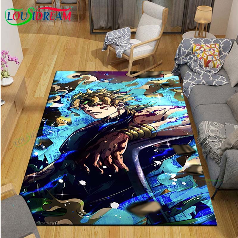 Tappeti Classici Cartone Animato J-JoJo's Bizarre Adventure Tappeto Antiscivolo per Soggiorno Tappetini per Camera da Letto dei Bambini Tappeto da Gioco Tappeto Grande Decorazione
