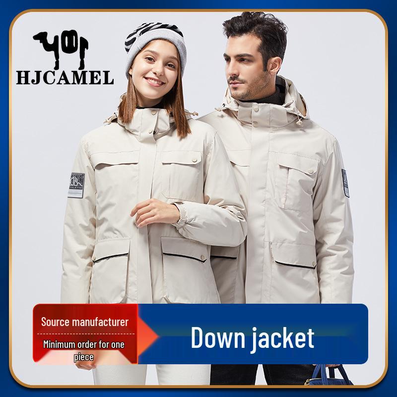 

HJCAMEL Куртка 3-в-1 из пуха верблюда: Ветровка и теплый внутренний слой для пар XL