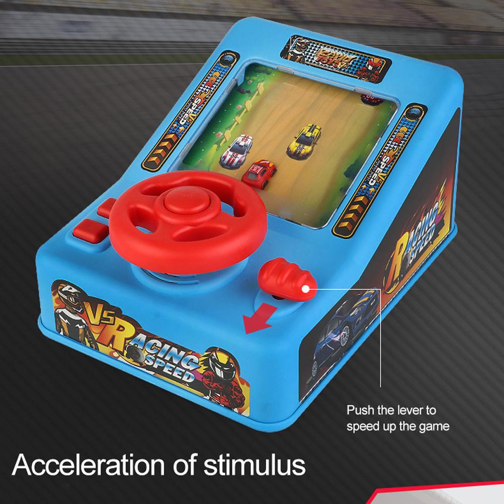 Racing Adventure Game Console with Wheel Simulation Sound Birthday Gift for Kids Adults