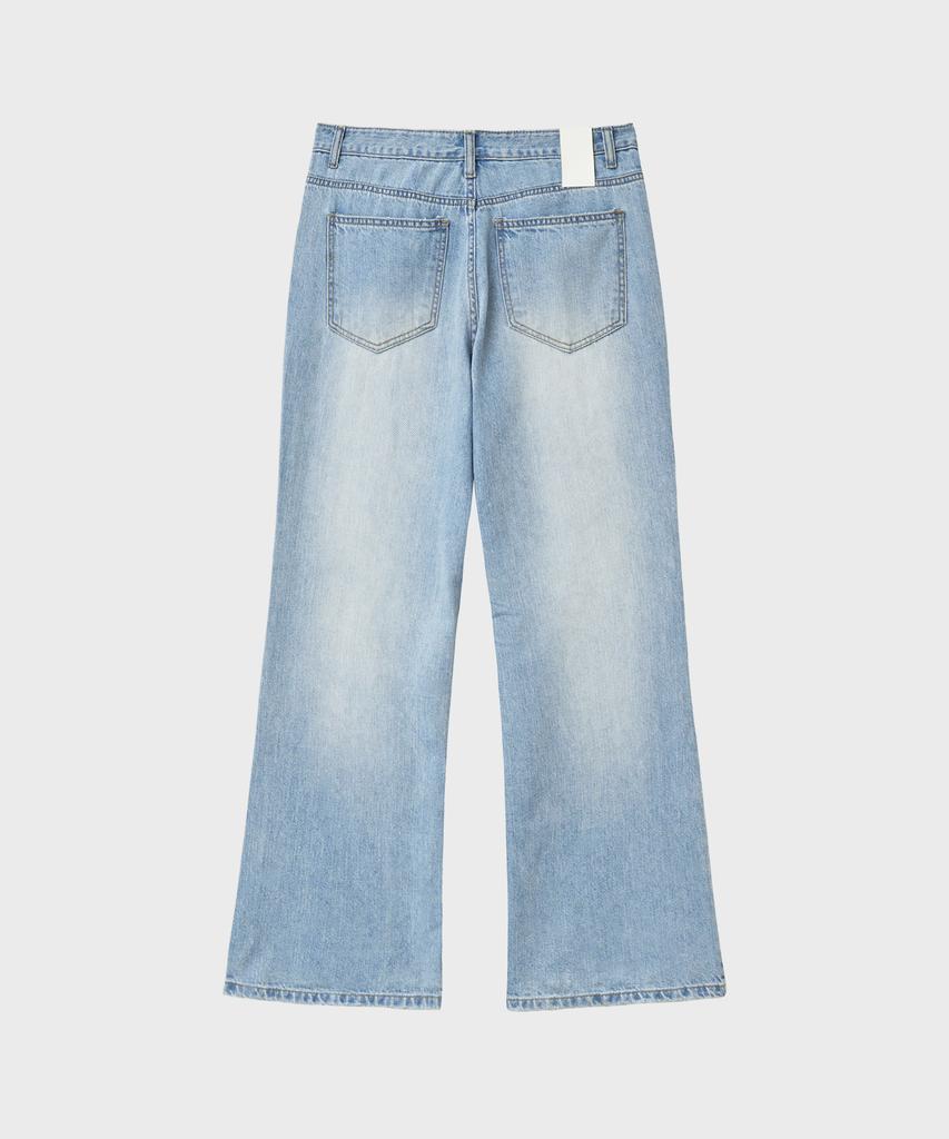 NOIRER FOR WOMAN Cotton Loose Flare Pants (Light Blue)