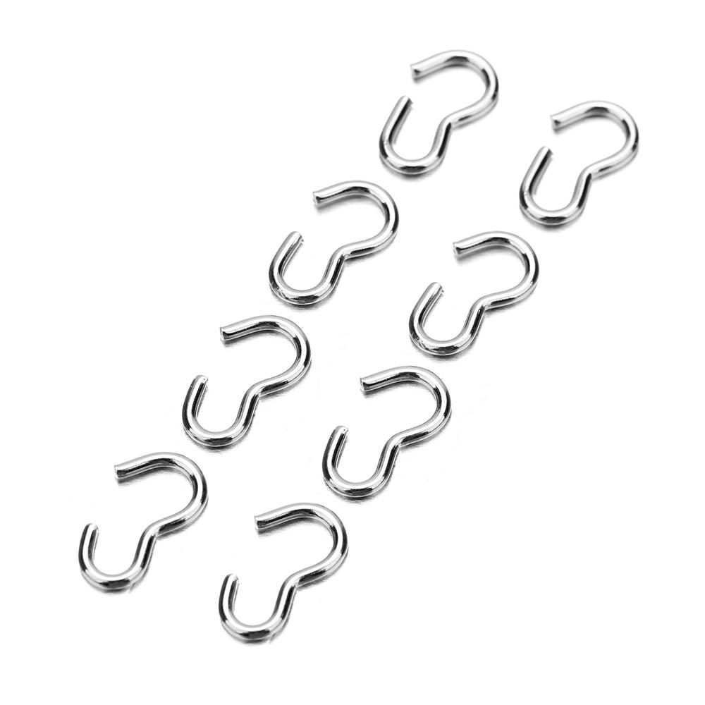 100Pcs Stainless Steel B-Shaped Buckle Bracelet Necklace Pendant Connector Bail Clasps Claw Charms Bracelet Hooks Crimps End Jew