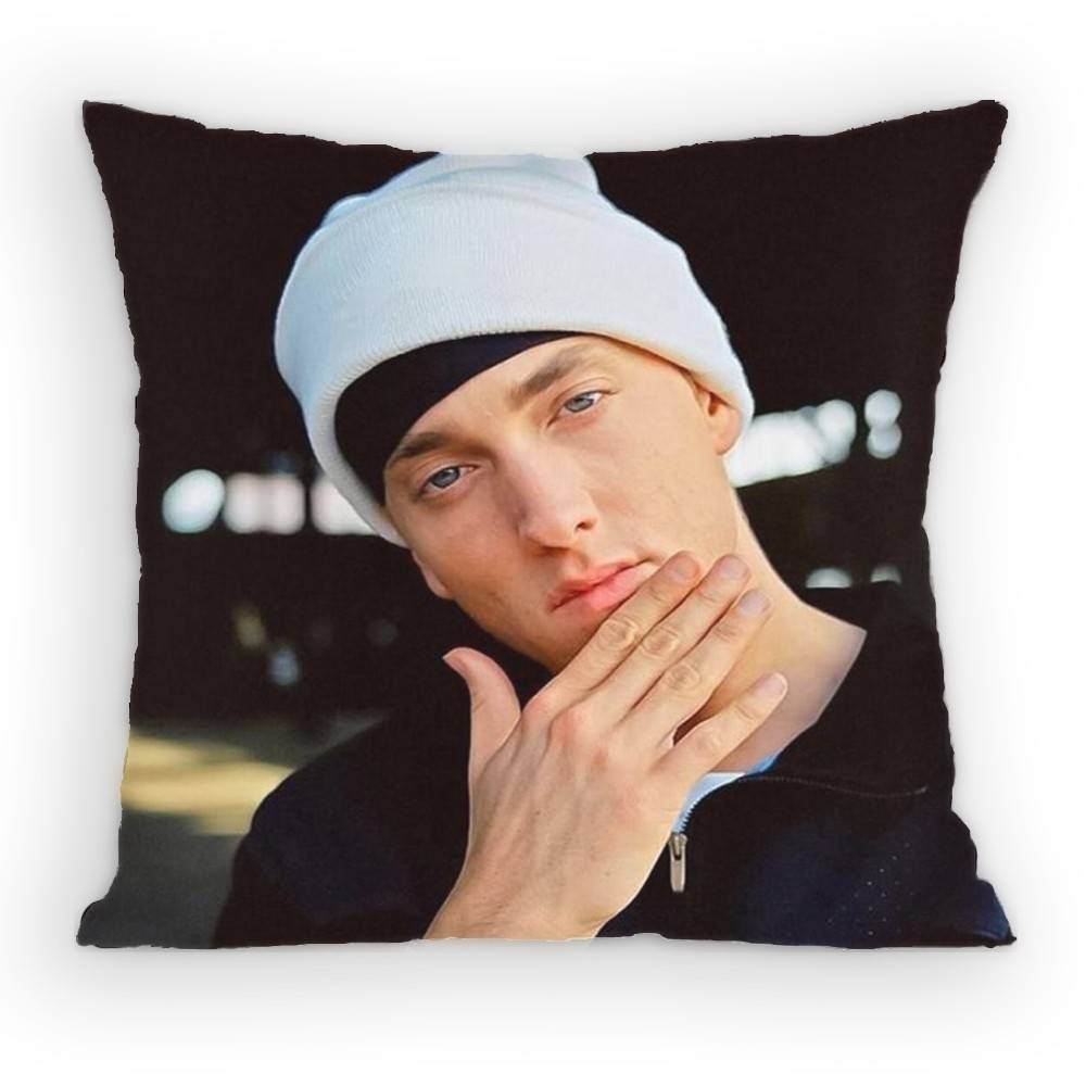 Rapper Singer EEminem Pillow Case Antidustmite Pillowcase Invisible Zipper Silky Short Plush Sofa Cushion Cover