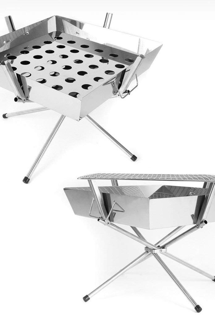 MAGNA Fire BBQ and Fire Compact and Made In Includes Storage Case and Grilling Rack with FG Hangers and FG Pot Unit Grill, Stove, Pit, 2-in-1,