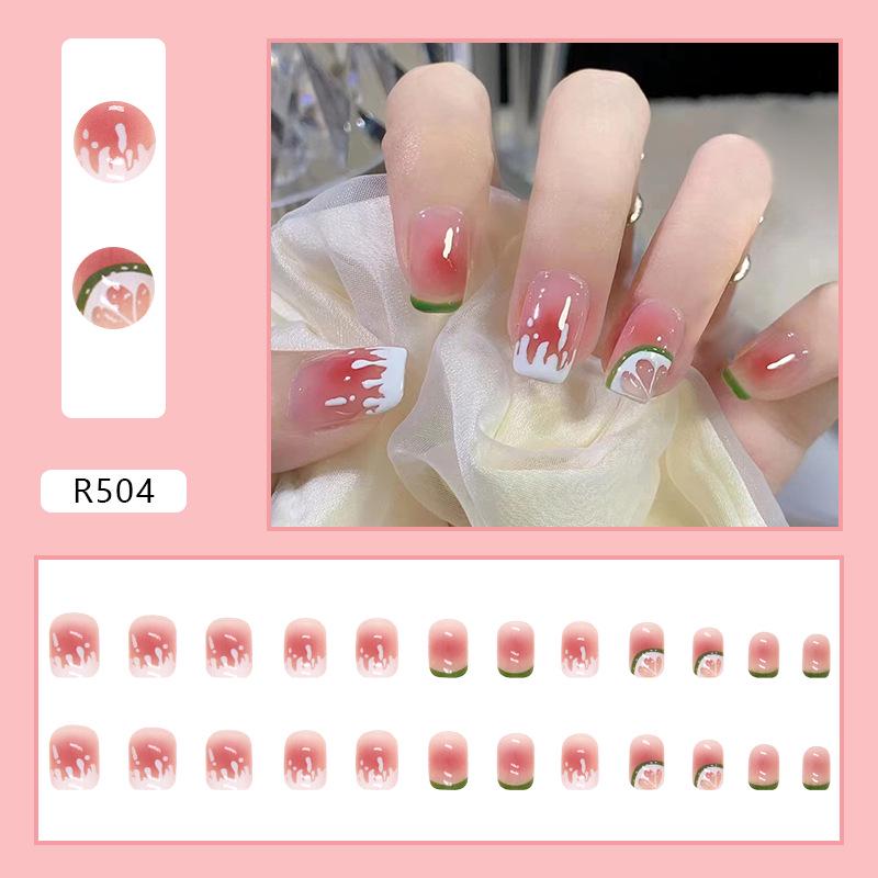 24-Piece Pink & Fresh Wearable Nail Art Tips