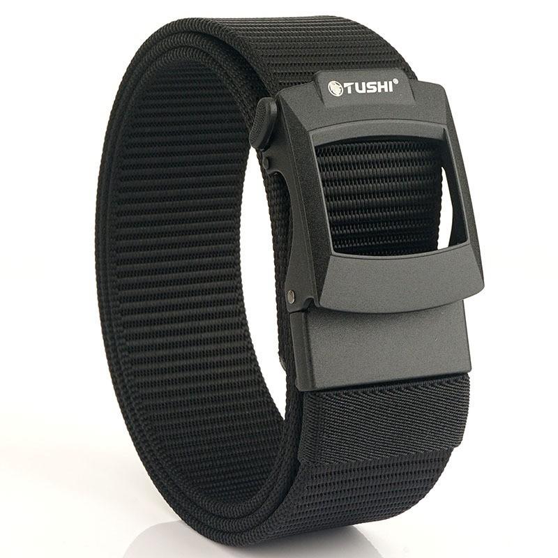 4.3CM Men s Alloy Automatic Buckle Nylon Belt Outdoor Training Delivery 120cm чёрный