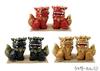 Okinawa Souvenir, Rakuten, Mini Shisa Figuren, Paar, Shisa und Löwenfiguren, Innendekoration, Glücksbringer, Feng Shui, Schwarz, mit Aufklebern