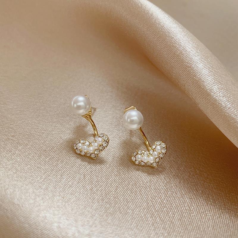 Korean Simple Double Circle Gold Color Metal Crystal Stud Earrings For Women Fashion Exquisite Jewelry Best Friend Gifts