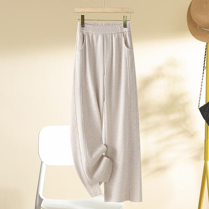 

Women s 2024 Autumn/Winter High-Waisted Woolen Wide-Leg Pants 32 (145-155 lbs)