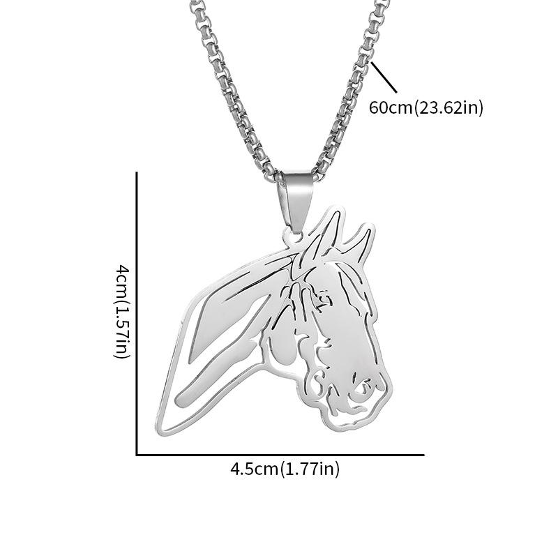 Horse Head Pendant Necklace for Women Mens Stainless Steel Animal Horse Jewelry Necklace Jewelry Jewelry