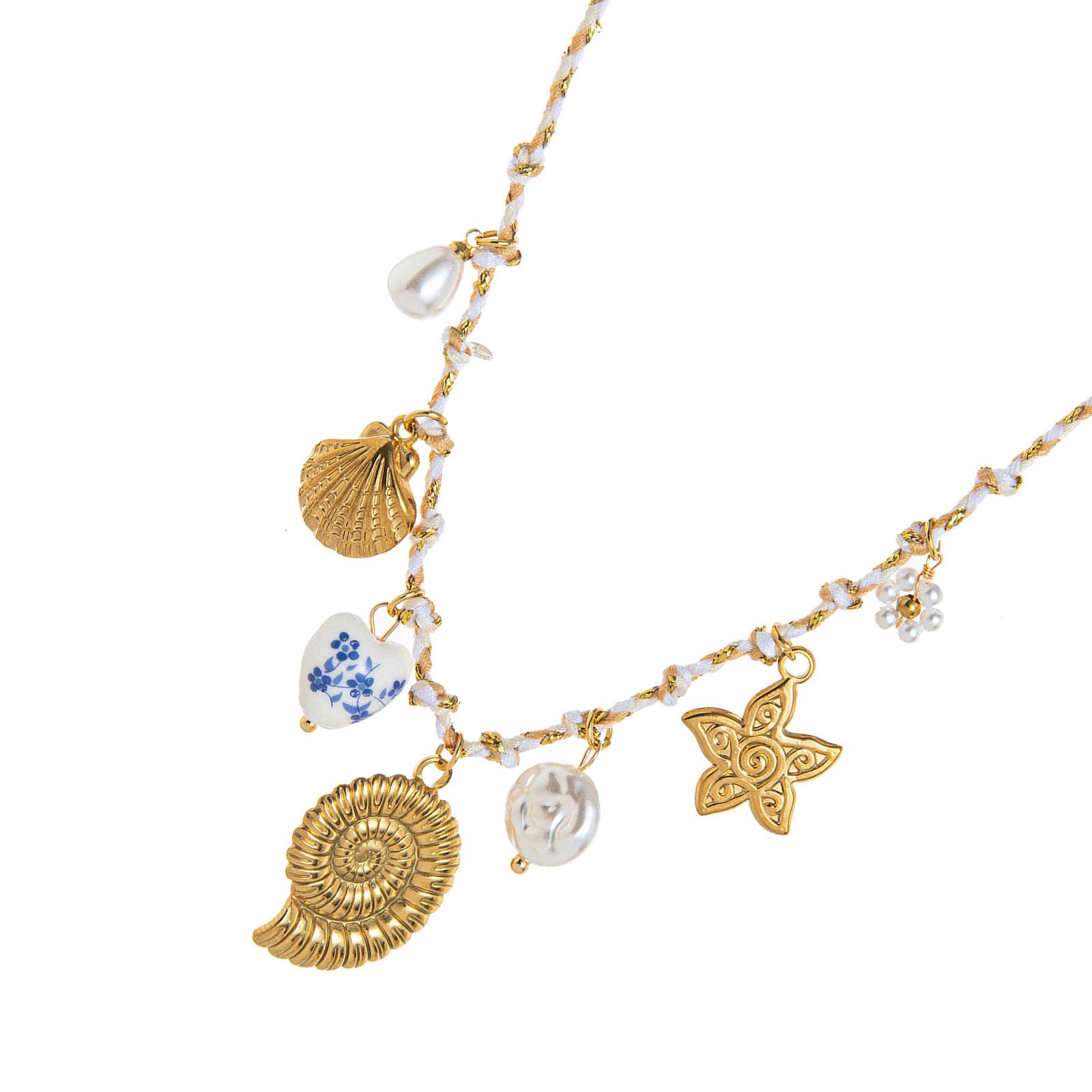 

Versatile Beach Jewelry Shell Starfish/Sun Moon/Sea Horse Pendant Necklace With Adjustable Knot Design For Everyday Wear