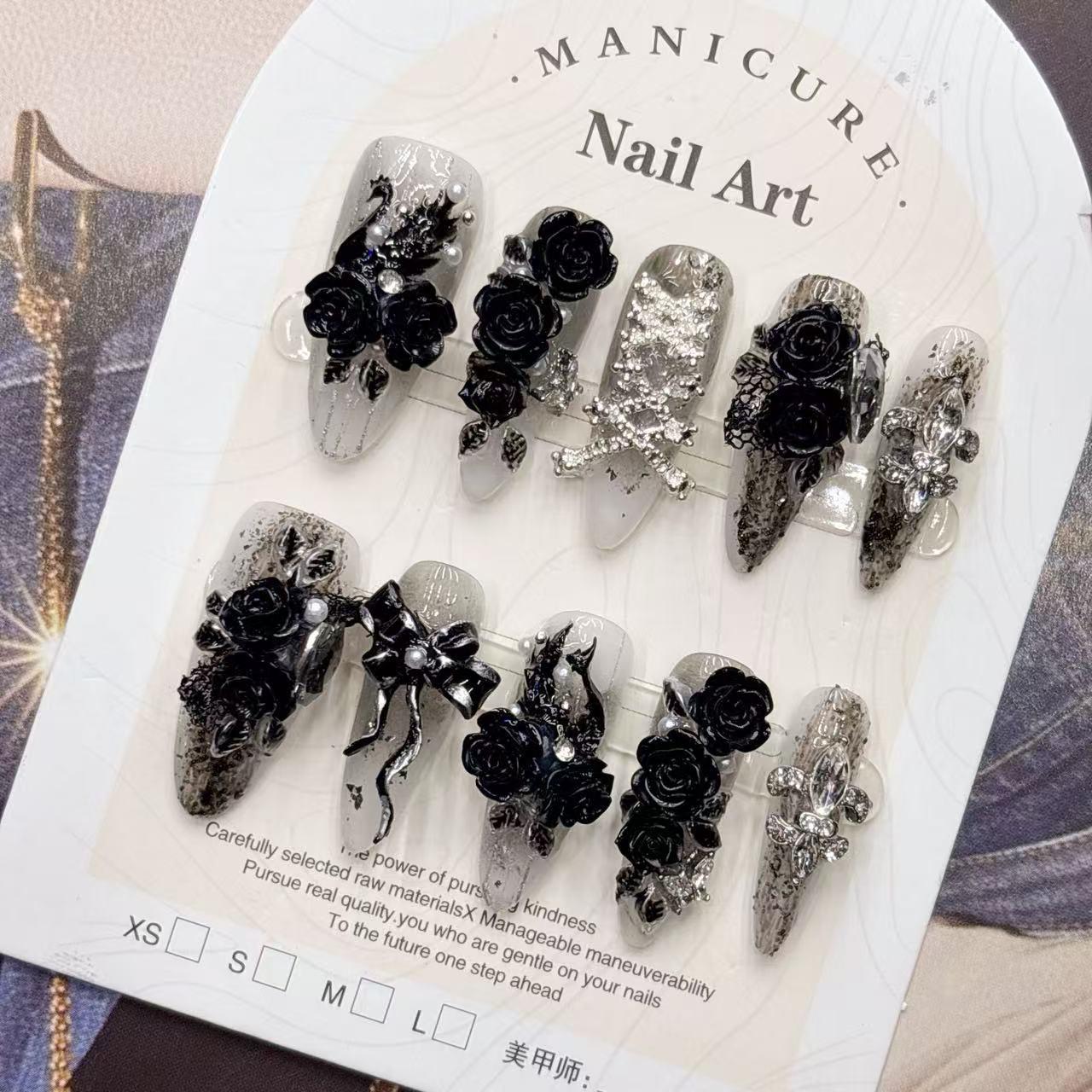 Dark Style Spicy Girl 3D Handmade High-End Wearable Nails