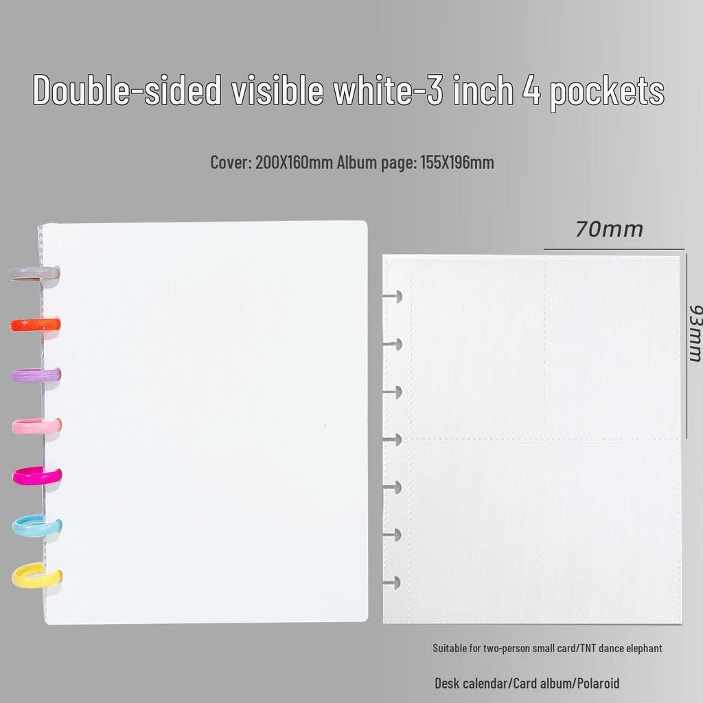 Álbum de Cartões Polaroid DIY de 3 polegadas com 120 Inserções, Design de Folhas Soltas para Armazenamento de Fotos