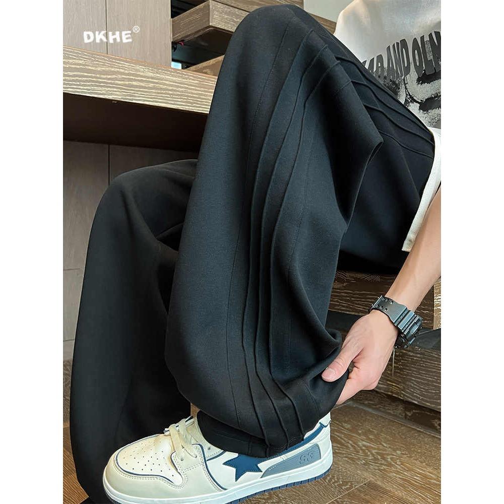 Gray Sweatpants Men's Summer and Autumn Straight American High Street Trendy Brand Loose Sports Boys Versatile Casual Long Pants
