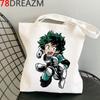 My Hero Academia Shopping Bag Tote Eco Shopper Grocery Canvas Cotton Bag Woven Sacola Reusable Custom