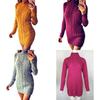 Sexy Autumn And Winter Knit Dress Slim Fit And High Collar Twist Design