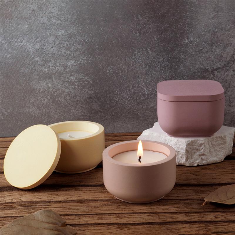 Candle Jar Silicone Mold Candle Jar Plaster Resin Molds Flower Pot Mold Storage Box Storage Box Mold For Home Decor
