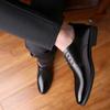 Men's Spring Pointed-toe Shoes Youth British Leather Shoes Formal Business Shoes Slip On Casual Shoes