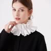 Women's Solid Colour Black White Vertical Cotton Fake Collar Ruffled Neck Collar Fashion Lace False Collar Four Seasons