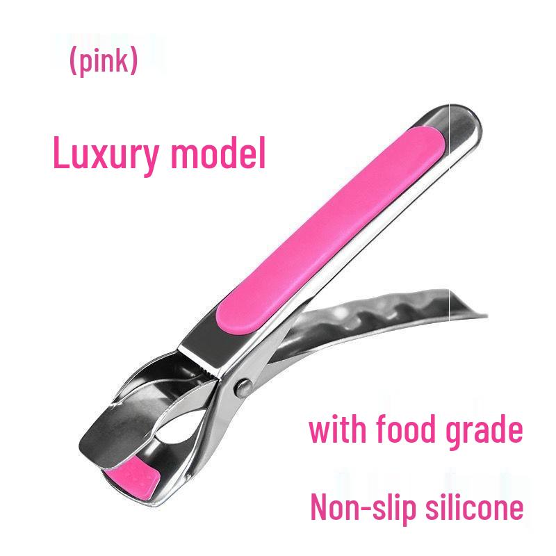 

Нержавеющая сталь Защита от ожогов Нескользящий силиконовый подъемник для мисок и тарелок розовый