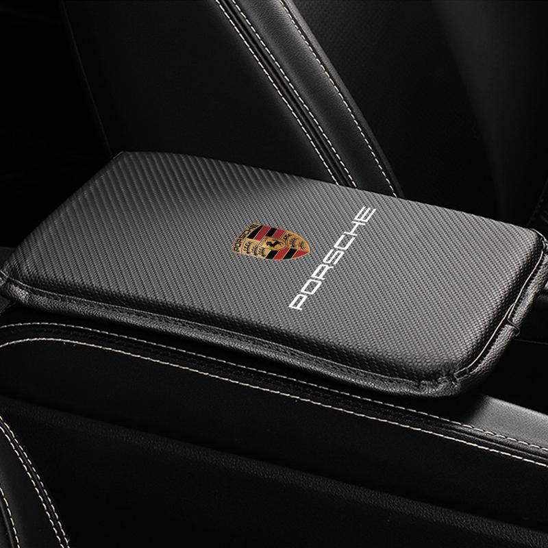 1Pcs Car Armrest Box Mats Leather Center Console Covers Accessories For Porsche 911 918 928 944 968 Boxster Cayenne Macan Panamera