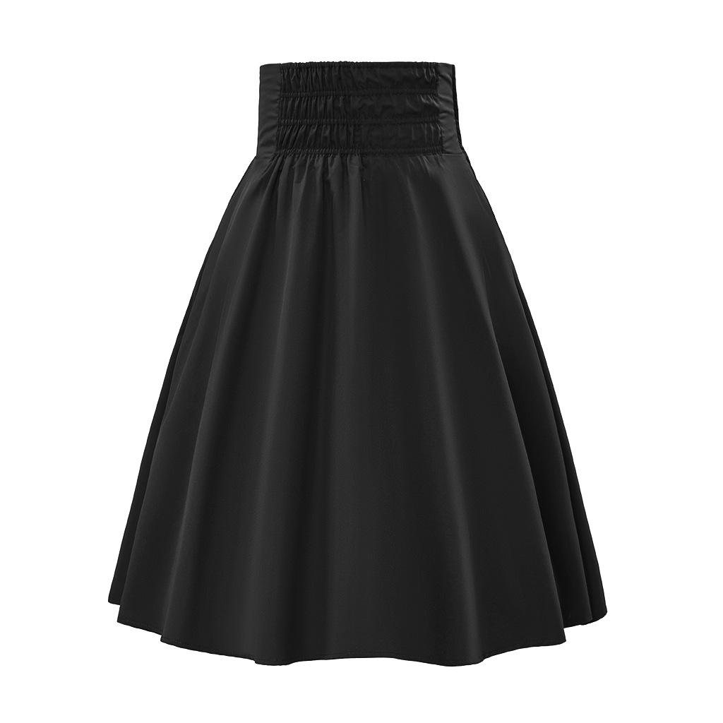 2024 Damen Viktorianischer Gothic Punk A-Linienrock mit hohem Bund