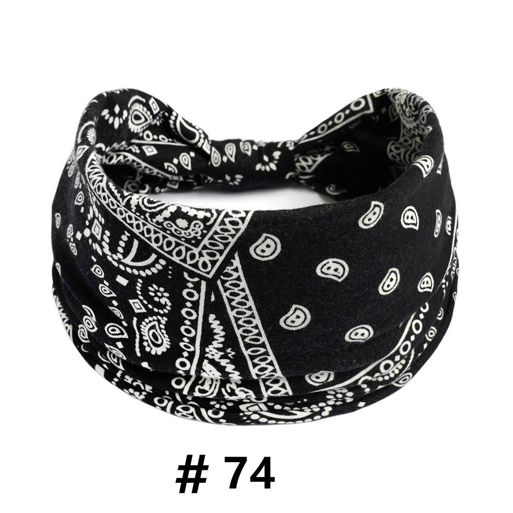 Cashew Print Headbands for Women Wide Boho Turban Headwrap Cotton Knot Elastic Hairbands Bandeau Sport Workout Hair Accessories