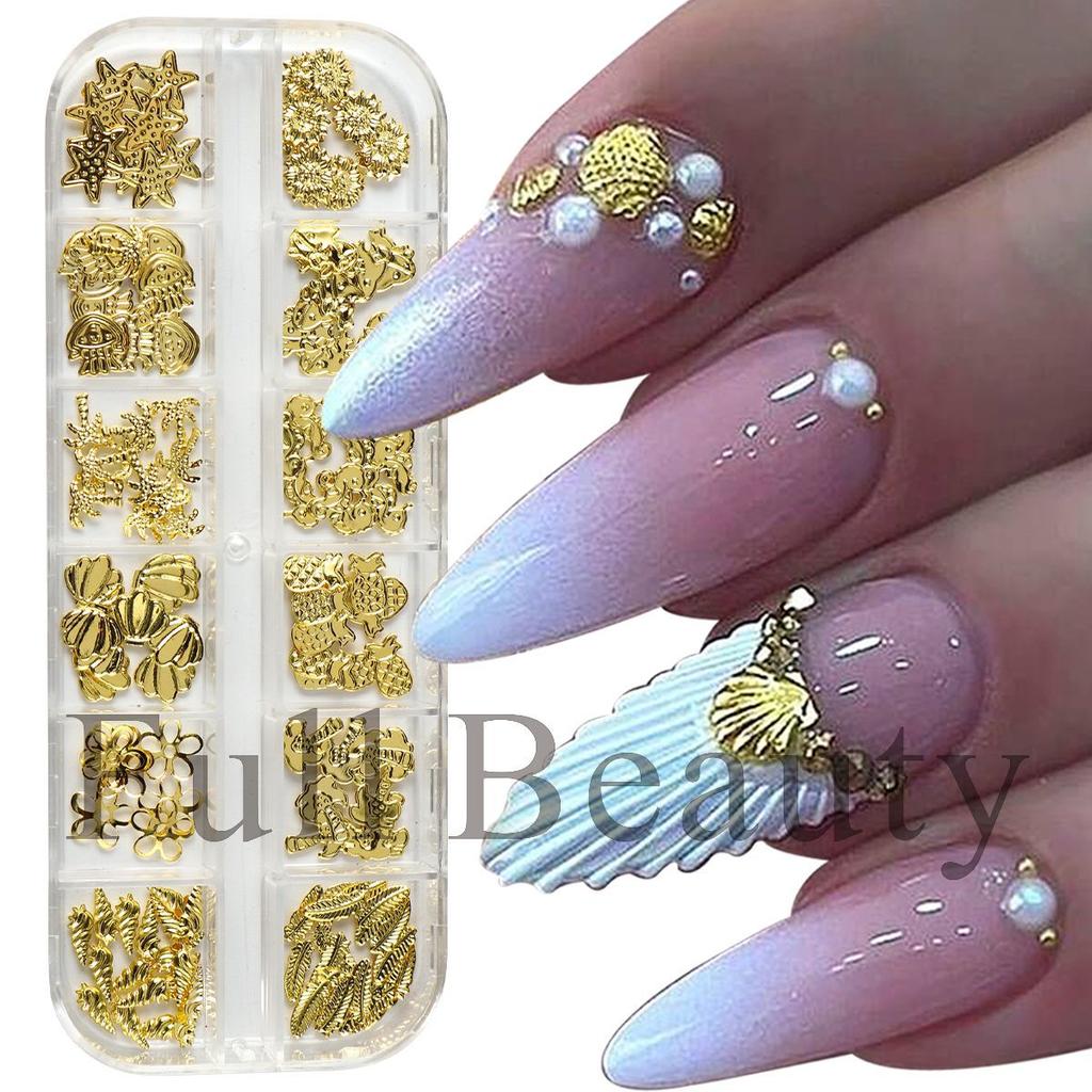 New Nail Art 12-panel Jewelry Summer Ocean Coconut Tree Pineapple Starfish Metal Jewelry
