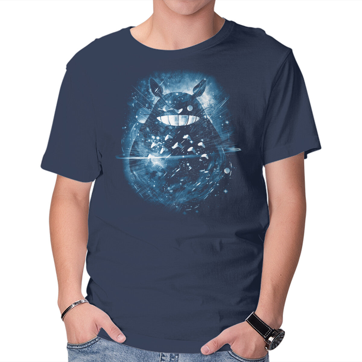 Unisex Crew Neck T-Shirt The Big Friend Nebula Graphic Short Sleeve Casual Tee M
