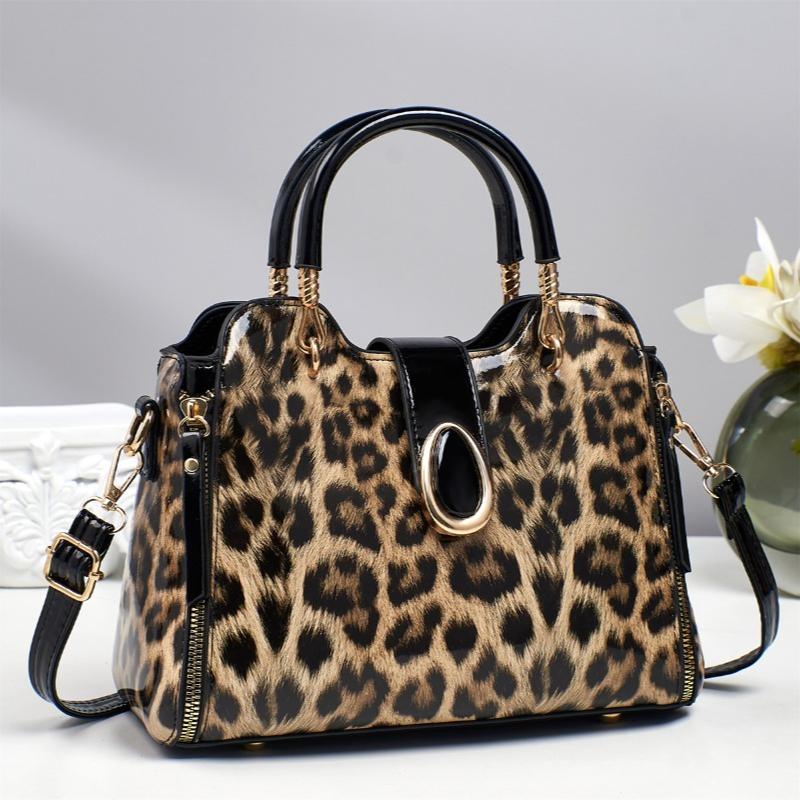 New Fashi Leopard Women Handbags European Design Patent Leather Ladies Bags Female Girl Brand Luxury Womens Crossbody Bag