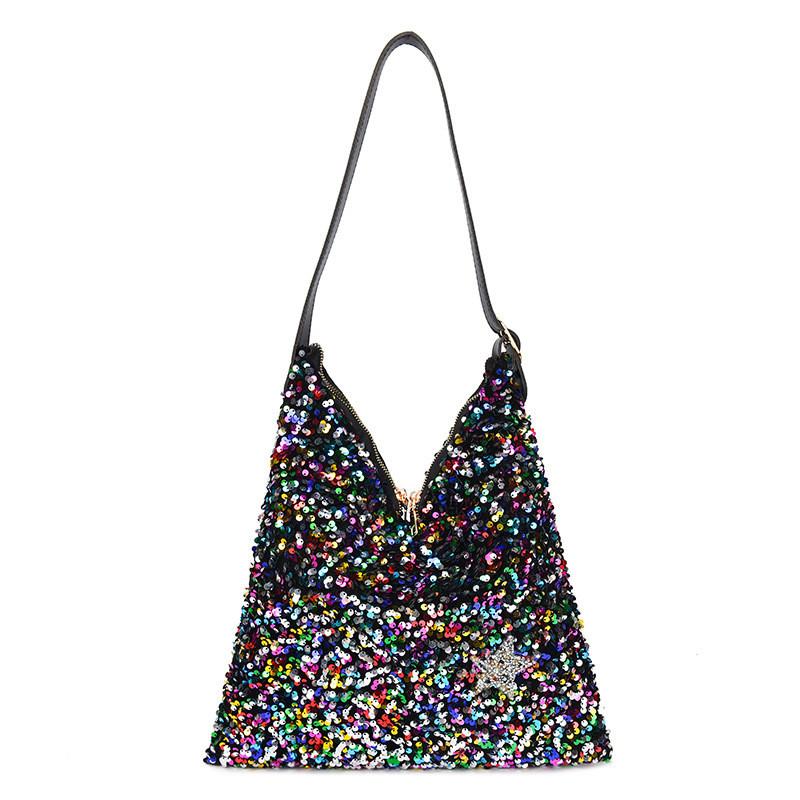 Shimmering Sequin Bucket Bag With Large Capacity For Casual Day And Night Out