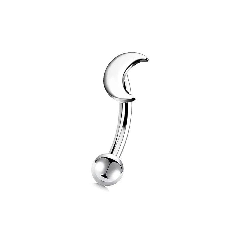 Stainless Steel Eyebrow Pins, Moon-shaped, Heart-shaped, Five-pointed Star-shaped Ear Bar Pins