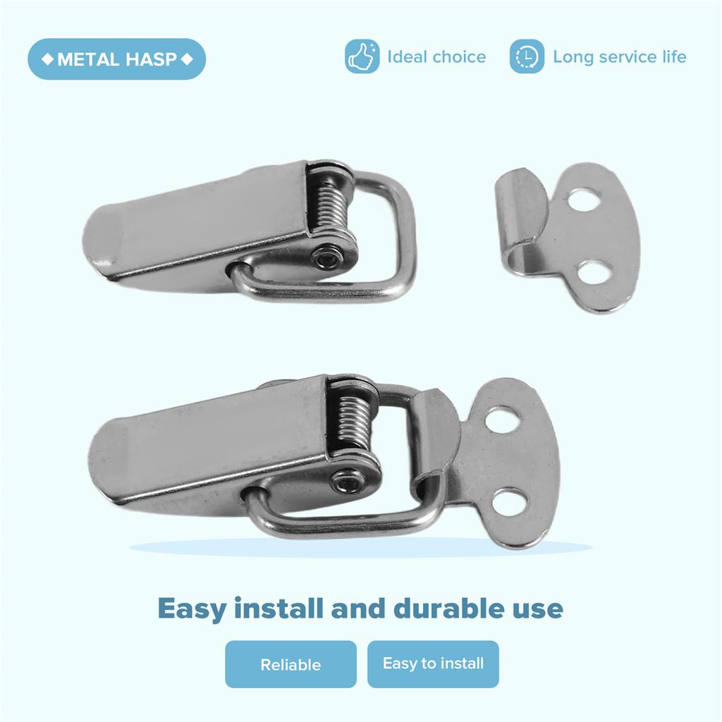 BHBL Cabinet Silver Tone Spring Loaded Toggle Switch Hasp 4 pcs