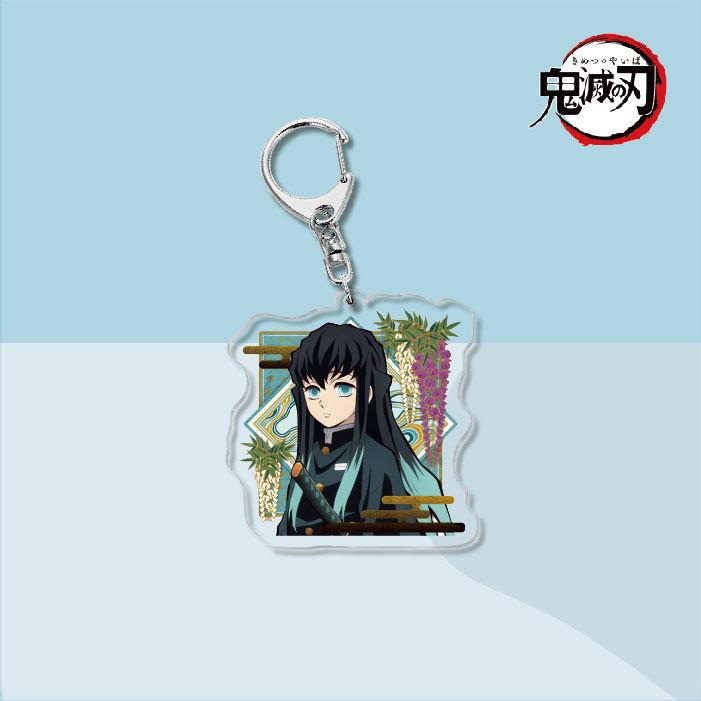 Gave Anime Gaver Anheng Nøkkelringer Demon Slayer Akryl Nøkkelring Metallring Bilveske Nøkkeldekorasjon Tilbehør