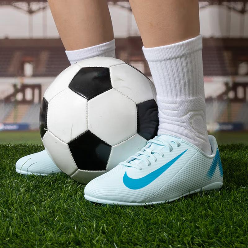 New Nike Anti Slip Wear Resistant Low Top Kids' Soccer Shoes Blue Teenagers FQ8286-400