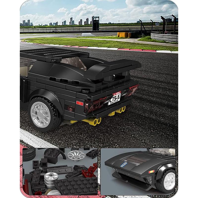 MOULD KING 27032 Zestawy do budowania samochodów wyścigowych Speed ​​Champion z akrylową gablotą, supersamochód GTS-5