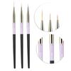 3pcs Fine Detail Nail Art Dotting Liner Brush Professional Nail Art Brush  Gel Polish