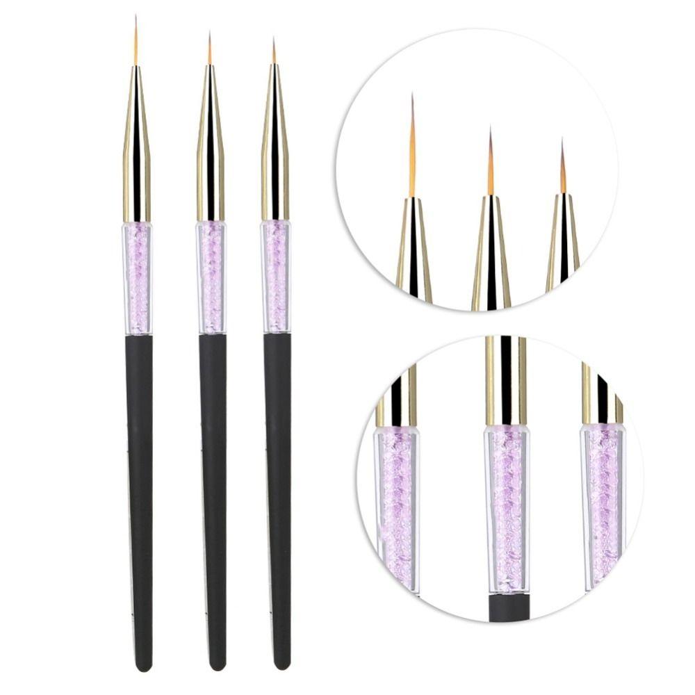 3pcs Fine Detail Nail Art Dotting Liner Brush Professional Nail Art Brush Gel Polish
