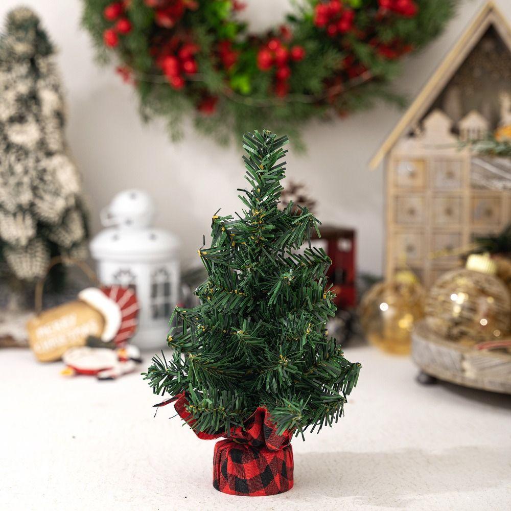 Plastic Small Christmas Tree Mini Artificial Xmas Pine Tree Christmas Tree Ornaments New Year Gift