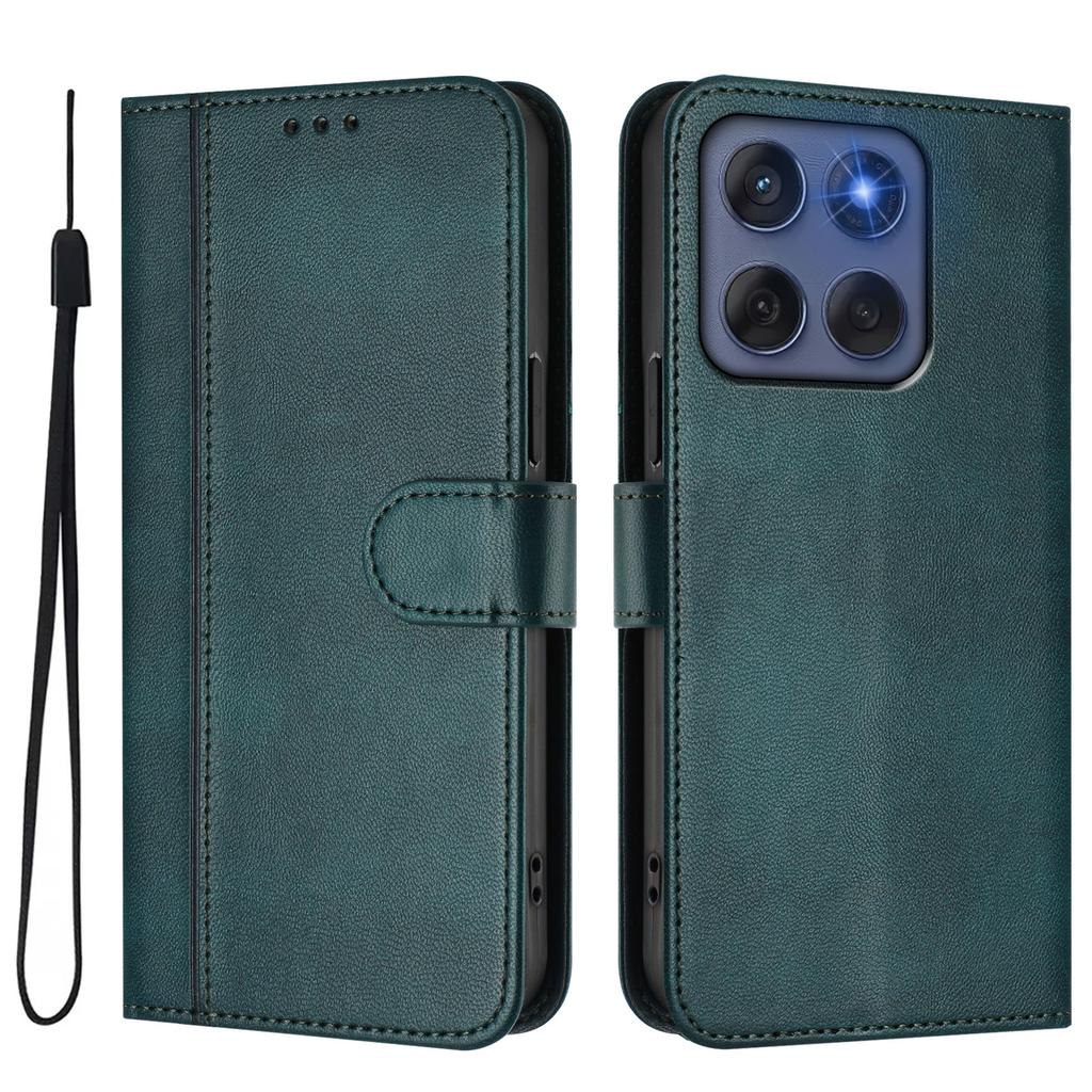 Husă din piele de lux cu linie simplă pentru Motorola Moto G75 G55 G35 G45 G85 G72 Edge50 G Power Card sloturi magnetice cu suport antișoc Flip Cover
