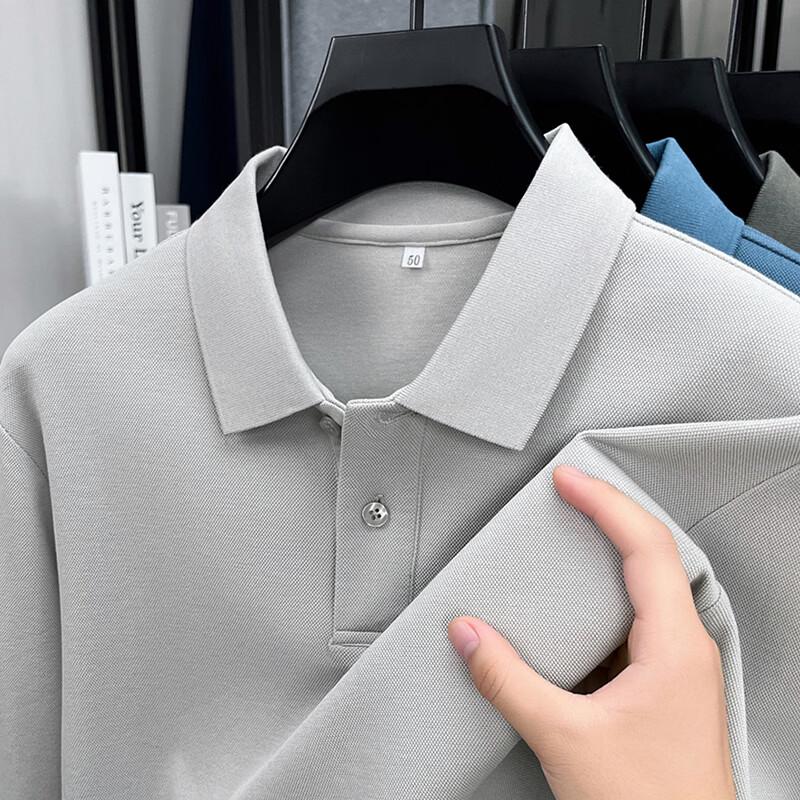 Firstview Men s Urban Casual Pure Cotton Long Sleeve Polo Shirt XL