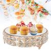 Crystal Mirror Cake Stand Holder Rack Wedding Dessert Cupcake Pan Cake Display Tray Table DecorRound